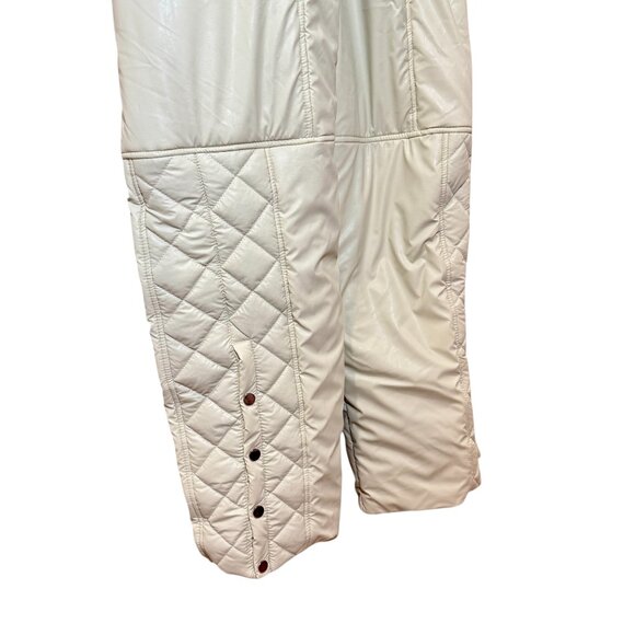 Upwear & Suits Cream Quilted Faux Leather Fringe Ski Snow Suit, Jumpsuit - Picture 2 of 11